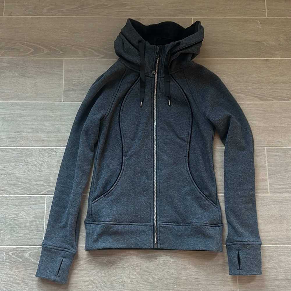 Lululemon Scuba Hoodie *Plush- Heathered Core Black/Black- size 4